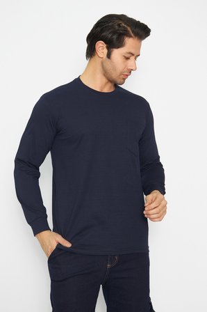 Uzun Kol Sıfır Yaka Sweatshirt