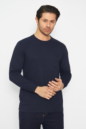 Uzun Kol Sıfır Yaka Sweatshirt