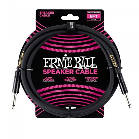 ERNIE BALL P06072 6ft(1.80 m) Siyah Düz Kabin Kablosu