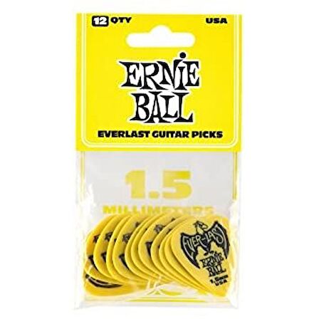 ERNIE BALL P09195 Evarlast  Sarı 1.5 mm 12li Paket Pena