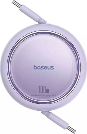 Baseus Free2Draw Mini Makaralı 1m. USB-C Şarj Kablosu 100W - Mor