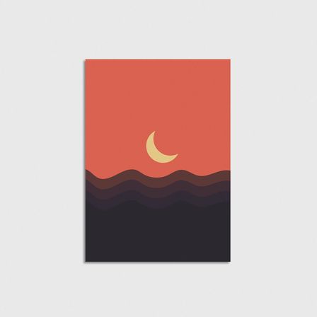 Moon Çerçevesiz Poster Duvar Dekorasyonu