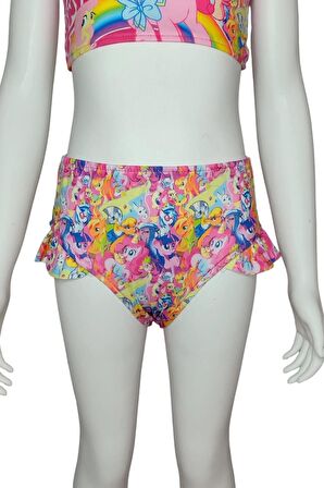 Pony Desenli Çanta Aksesuarlı 3 Parça Bikini