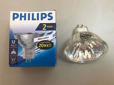 2 ADET PHILIPS 12V 20W MR 16 HALOJEN LAMBA ÇAP:50mm