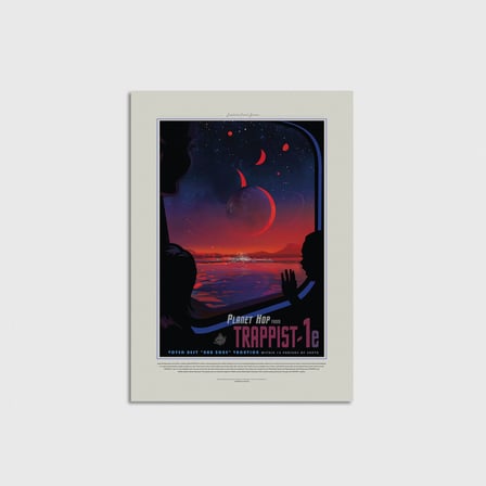 NASA – Planet Hop from Trappist – 1E Çerçevesiz Poster Duvar Dekorasyonu