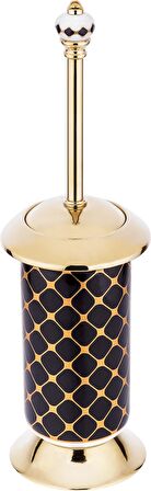 Pure Geometrik Siyah Gold Klozet Fırçalık Aks-210