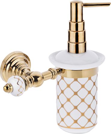 Pure Geometrik Beyaz Altın / Pvd Gold Montajlı Sıvı Sabunluk Aks-102
