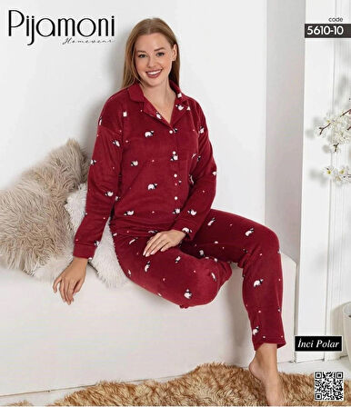 Pijamoni İNCİ POLAR BOY DÜĞMELİ TAKIM