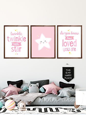 Twinkle Twinkle Little Star Çocuk Odası Çerçeveli Tablo Set