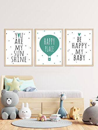 You Are My Sunshine Çocuk Odası Çerçeveli Tablo Set