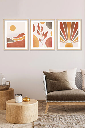Vetro Design Doğa Ahşap Çerçeveli Tablo Set (30x40 cm)