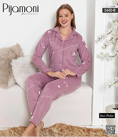 Pijamoni İNCİ POLAR BOY DÜĞMELİ TAKIM