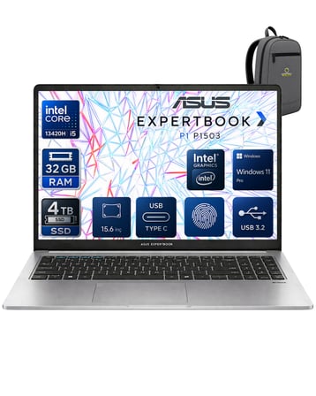 EXPERTBOOK Intel Core İ5-13420H 32 GB 4 TB SSD UHD GRAPHİCS 15.6" FULL HD WİN11PRO NOTEBOOK P1503CVA-I58512G1DOKA16