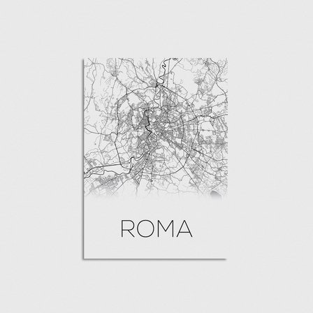 Roma Şehir Haritası Çerçevesiz Poster Duvar Dekorasyonu