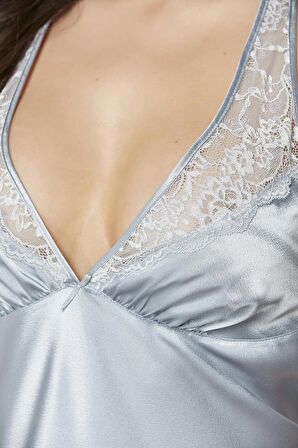 Saten Dantelli Gecelik - 860