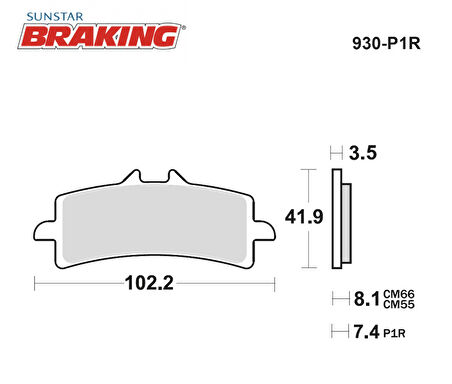 YÜKSEK PERFORMANS SİNTERLİ ÖN FREN BALATASI (PİST) / TRIUMPH / TIGER SPORT / 850cc / ÖN İKİ TAKIM KULLANIR / 2021
