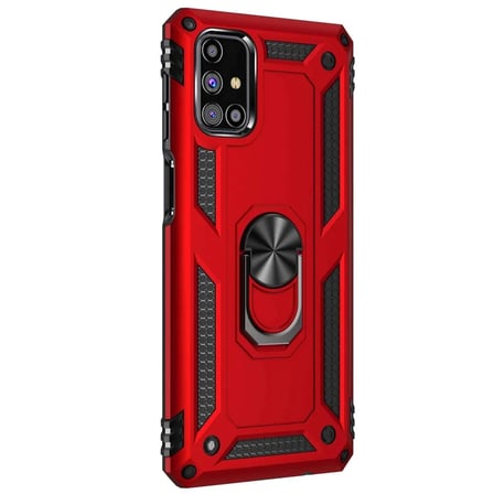 Samsung Galaxy M51 (M515F) Yüzüklü Tank Kılıf Bordo