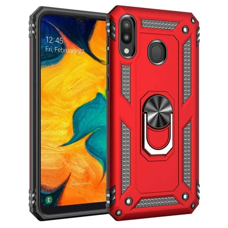 Samsung Galaxy A20 (A205F) Yüzüklü Tank Kılıf Bordo