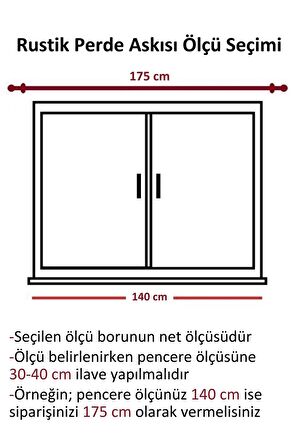 Raysız Ahşap Klasik Rustik Perde Askısı (Alüminyum Boru) Halka ve Klips