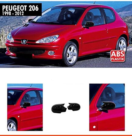 Peugeot 206 Yarasa Ayna Kapağı Batman Ayna 1998-2012 arası Parlak Siyah