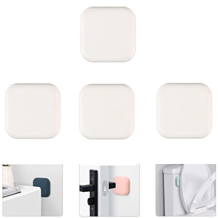 Microcase Darbe Önleyici Yapışkanlı Silikon Kapı Kolu Stoperi Tamponu Kare Tasarım - SİYAH AL5004 4 Adet