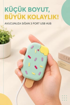 Delux Serisi Günlük Pratik Araç Dondurma USB Hub Dağıtıcı YD45 Su Yeşili
