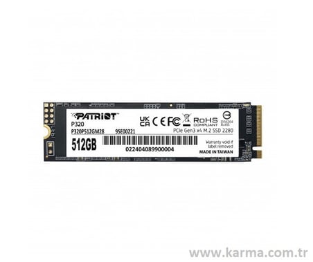 Patriot P320 512GB 3000/2200MB/s NVMe M.2 SSD Disk (P320P512GM28)