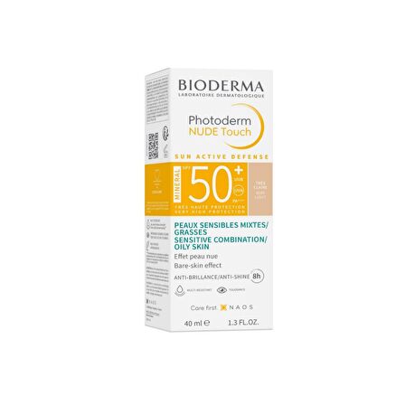 Bioderma Photoderm Nude Touch 50+ Faktör Yaşlanma Karşıtı Karma-Yağlı Ciltler İçin Renkli Güneş Koruyucu Krem 40 ml