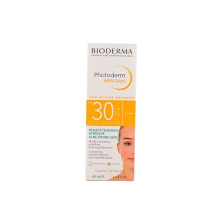 Bioderma Photoderm Akn Mat 30 Faktör Matlaştırıcı Yağlı Ciltler İçin Renksiz Yüz Güneş Koruyucu Krem 40 ml