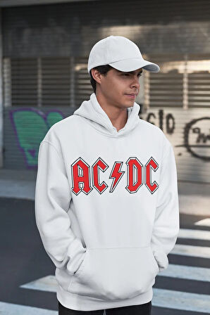 AC DC Baskılı Unisex Oversize Müzik Grubu Rock Metal Hoodie
