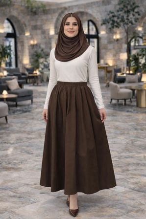 Uzun Etek Tesettür – Beli Lastikli Maxi Kloş Model