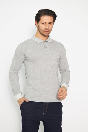 Sweat t-shırt Polo Yaka Kışlık Uzun Kol