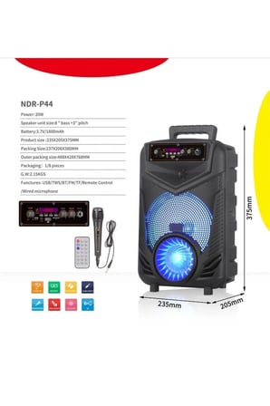 20W BLUETOOTH HOPARLÖR KABLOLU MİKROFONLU TWS ÖZELLİKLİ UZAKTAN KUMANDALI ŞARJLI SPEAKER