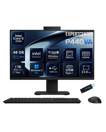 ASUS ExpertCenter P400 Intel Core 5 210H 48 GB DDR5 1 TB SSD 23.8'' Full HD IPS Windows 11 Pro All-in-One Bilgisayar P440VA-KC516512B1DRNP22