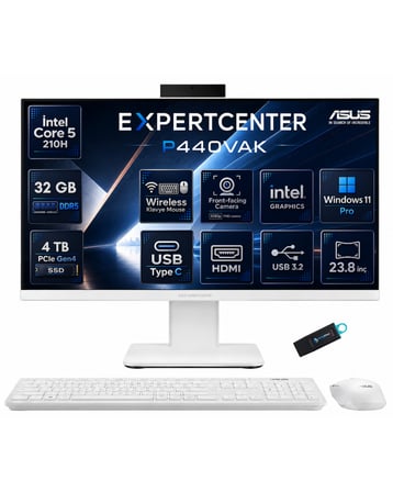 ASUS ExpertCenter P440 Intel Core 5 210H 32 GB DDR5 4 TB SSD 23.8'' Full HD Windows 11 Pro All in One Bilgisayar P440VAK-C516512W0DRNP12