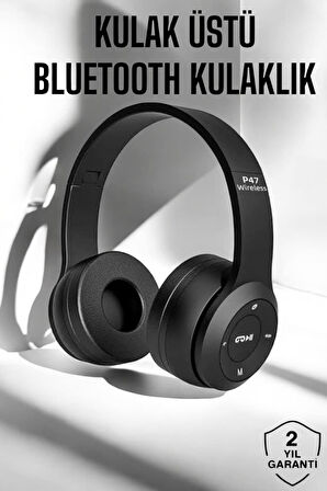 Aktif Gürültü Engelleyici Kablolu P47 Kulak Üstü Bluetooth Kulaklık En İyi Performans