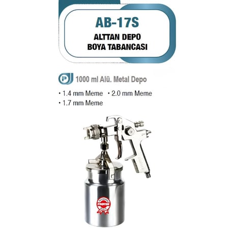Proter PR-AB-17S  2.0 mm Alttan Metal Depo Boya Tabancası P4BT130