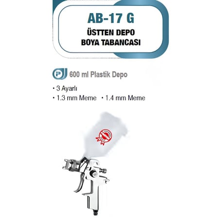 Proter PR-AB-17G  1.4 mm Üstten Plastik Depo Boya Tabancası P4BT352