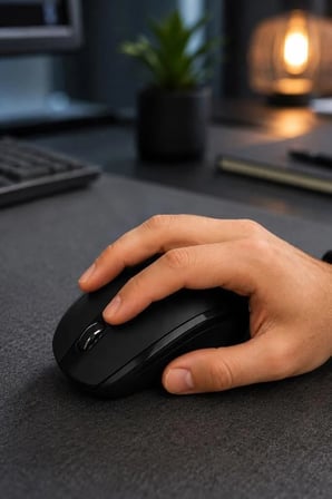Delux Serisi Hızlı Taşınabilir Aksesuar Mouse Optik Kablosuz Fare TM08 Siyah