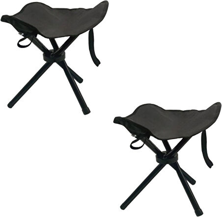 Microcase Çok Amaçlı Katlanabilir Seyahat Kamp Balıkçı Metro Metrobüs Tramvay için Tabure 26cm - SİYAH AL5335 2 Adet