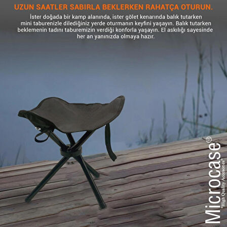 Microcase Çok Amaçlı Katlanabilir Seyahat Kamp Balıkçı Metro Metrobüs Tramvay için Tabure 26cm - SİYAH AL5335 2 Adet