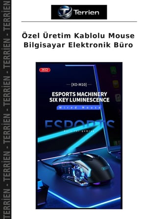 Özel Üretim Kablolu Mouse Bilgisayar Elektronik Büro