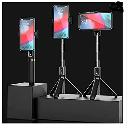 Uzaktan Kumandalı Bluetooth Özellikli Selfie Çubuğu, Uzatabilir Masa Üstü Kullanılabilir Tripot P50