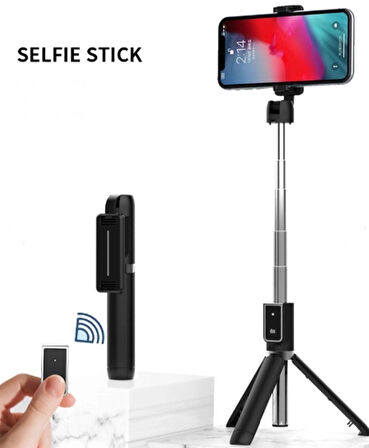 Uzaktan Kumandalı Bluetooth Özellikli Selfie Çubuğu, Uzatabilir Masa Üstü Kullanılabilir Tripot P50