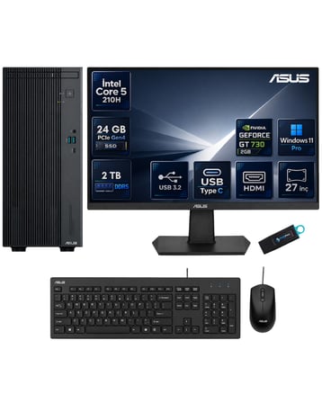 ExpertCenter P500MV Intel Core 5 210H 24 GB DDR5 2 TB SSD Nvidia GT730 Windows 11 Pro Masaüstü Bilgisayar + 27 İnç ASUS Monitör Hazır PC Seti P500C523GT730RNP11