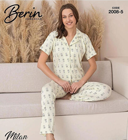 Berin MİLAN GÖMLEK KISA KOL PİJAMA TAKIM