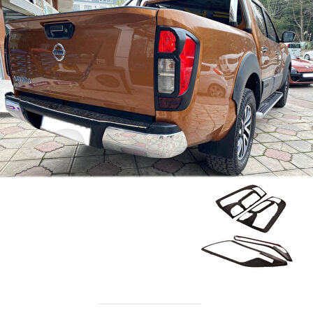 Nissan Navara 2015-2022 Far Stop Çerçeve Kaplama Siyah