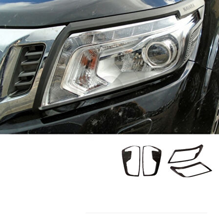 Nissan Navara 2023+ Far Stop Çerçeve Kaplama Siyah