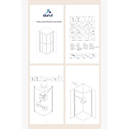 Durul Duşakabin Kare Siyah Desenli 5mm H:190