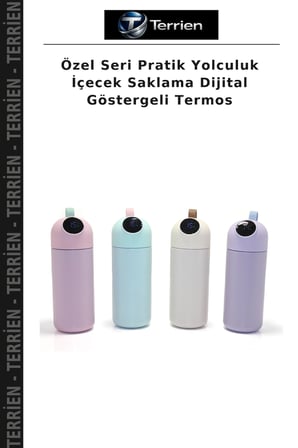 Özel Seri Pratik Yolculuk İçecek Saklama Dijital Göstergeli Termos